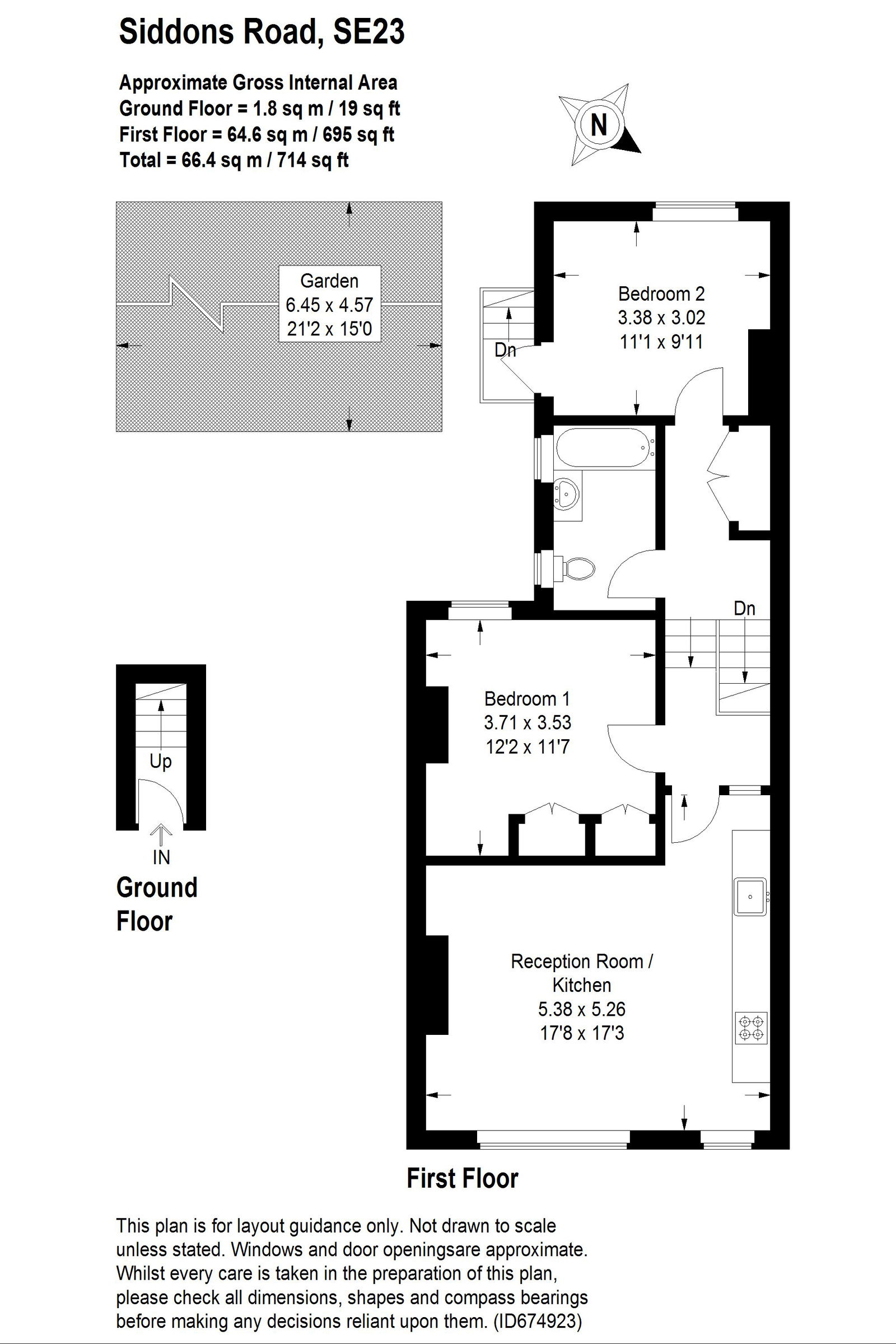 2 bed flat for sale in Siddons Road, Forest Hill - Property Floorplan