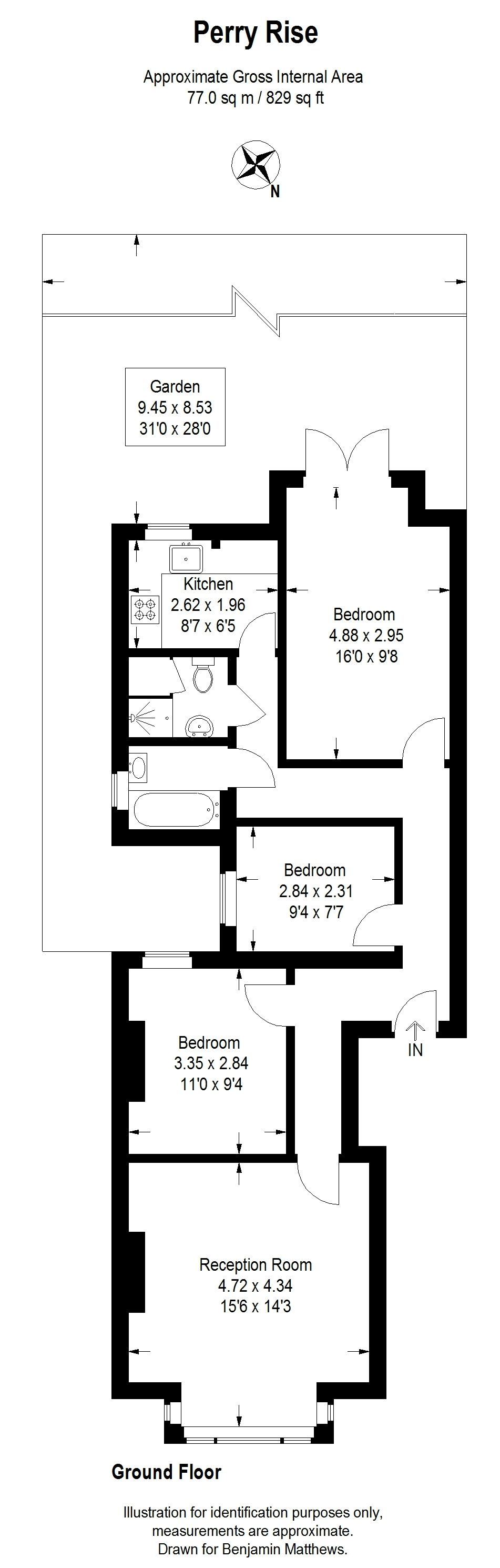 3 bed flat for sale in Perry Rise, London - Property Floorplan