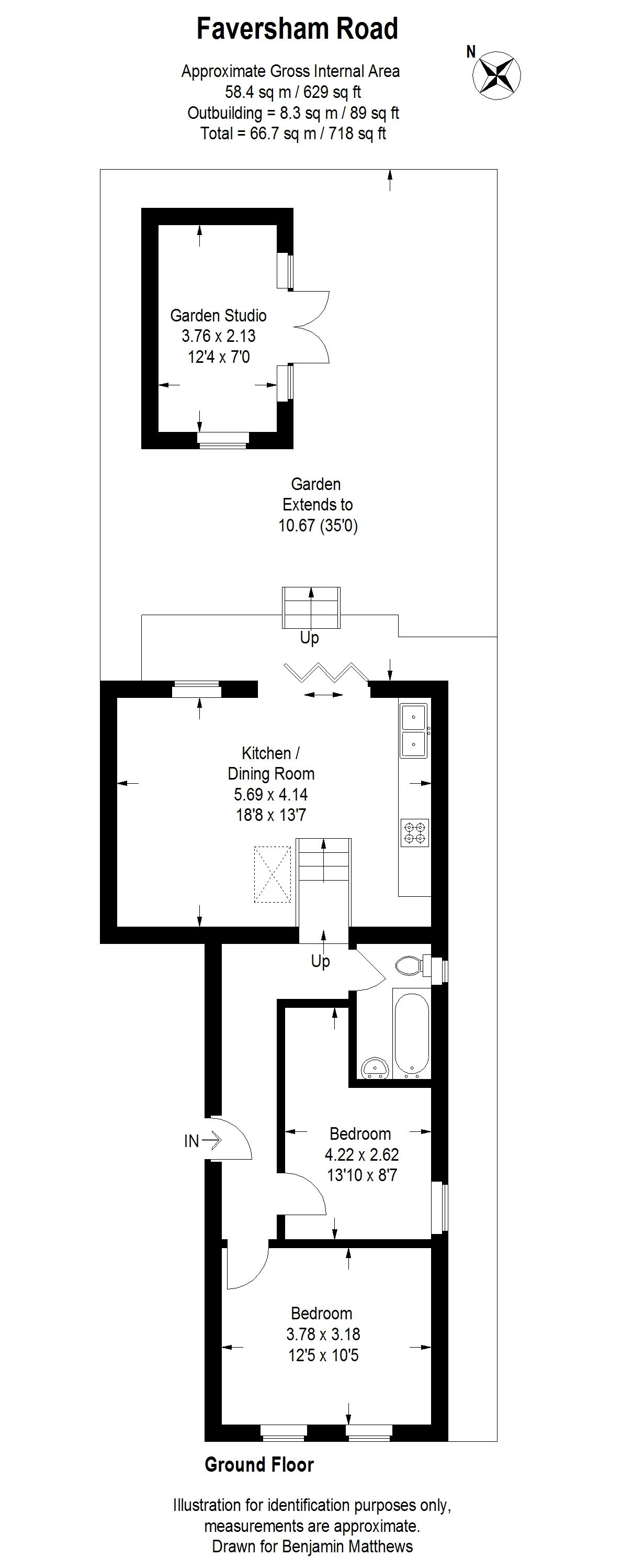 2 bed flat for sale in Faversham Road, London - Property Floorplan