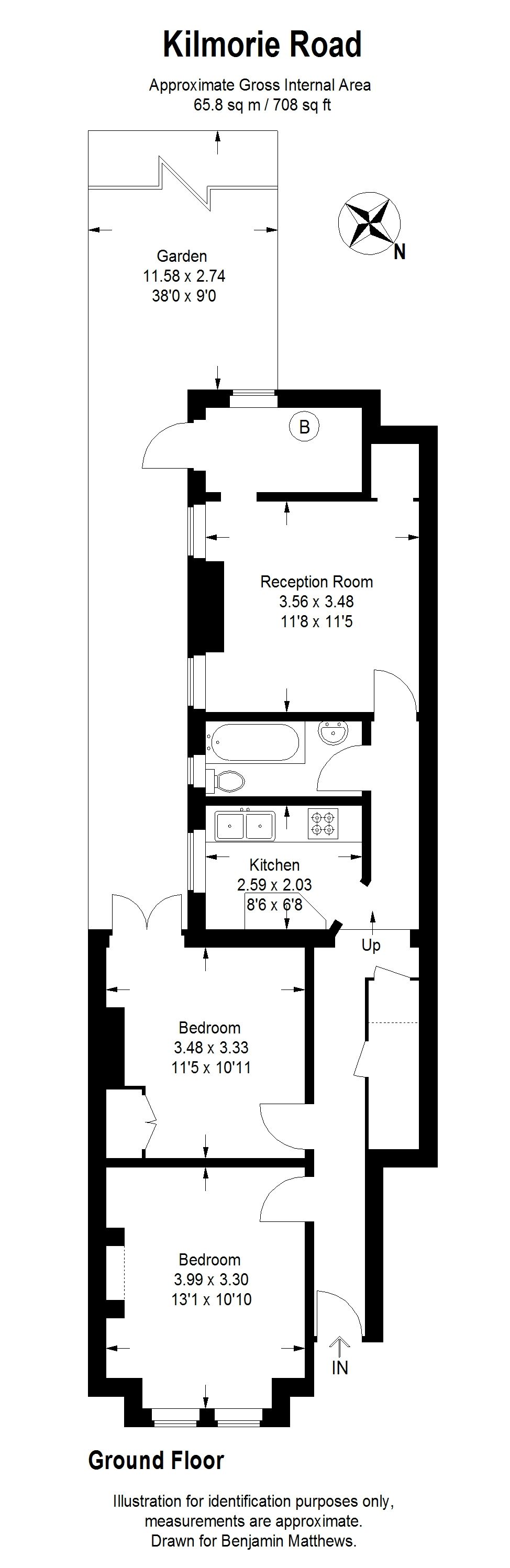 2 bed flat for sale in Kilmorie Road, London - Property Floorplan