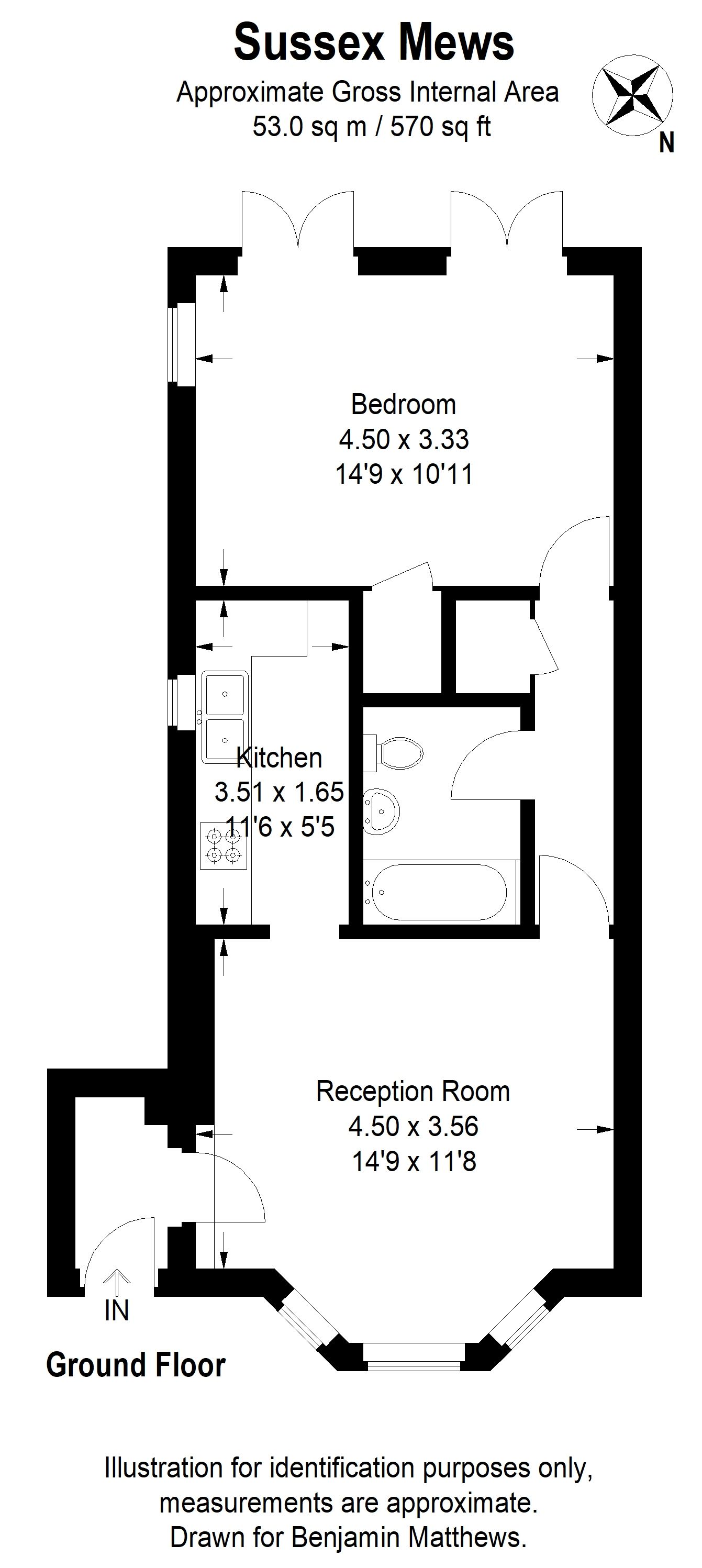 1 bed flat for sale in Ravensbourne Park, London, SE6 4XS - Property floorplan