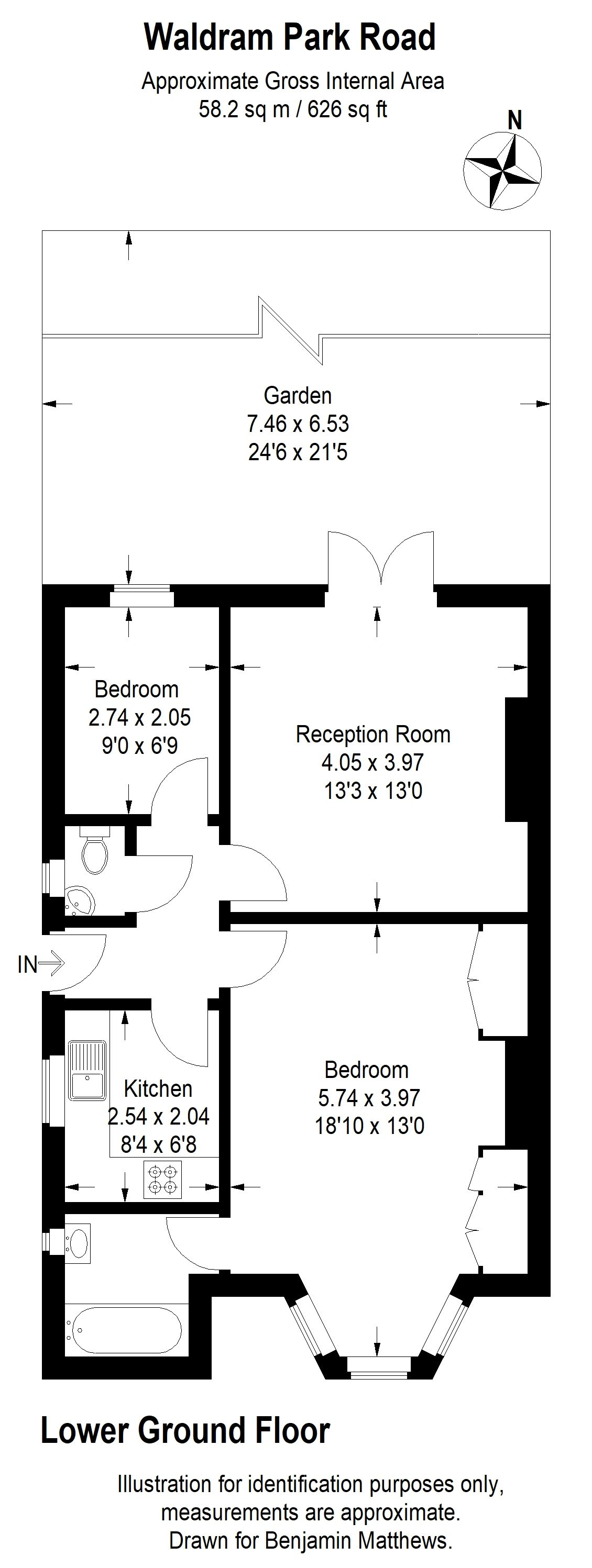 2 bed flat for sale in Waldram Park Road, London, SE23 2PW - Property floorplan