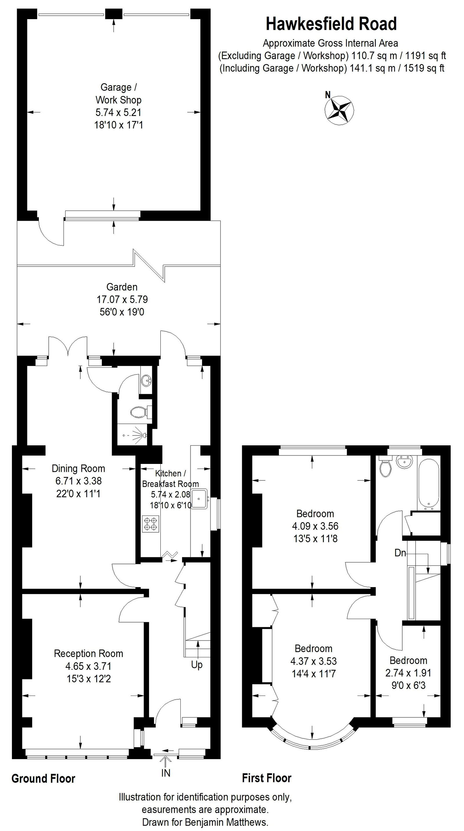 3 bed end of terrace house for sale in Hawkesfield Road, London, SE23 2TN - Property floorplan
