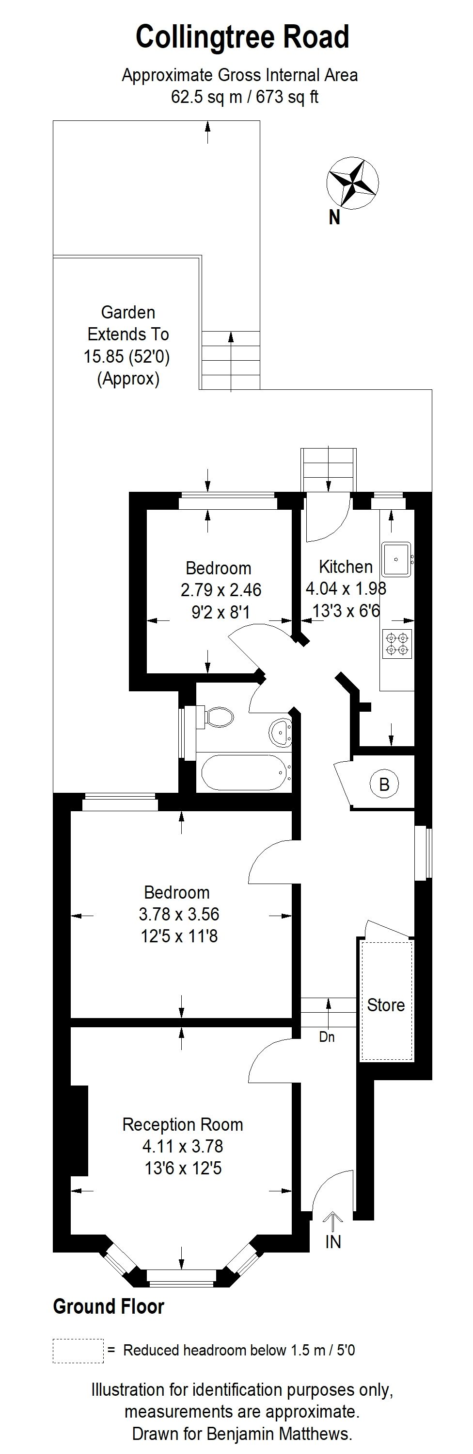 2 bed flat for sale in Collingtree Road, London, SE26 4QG - Property floorplan
