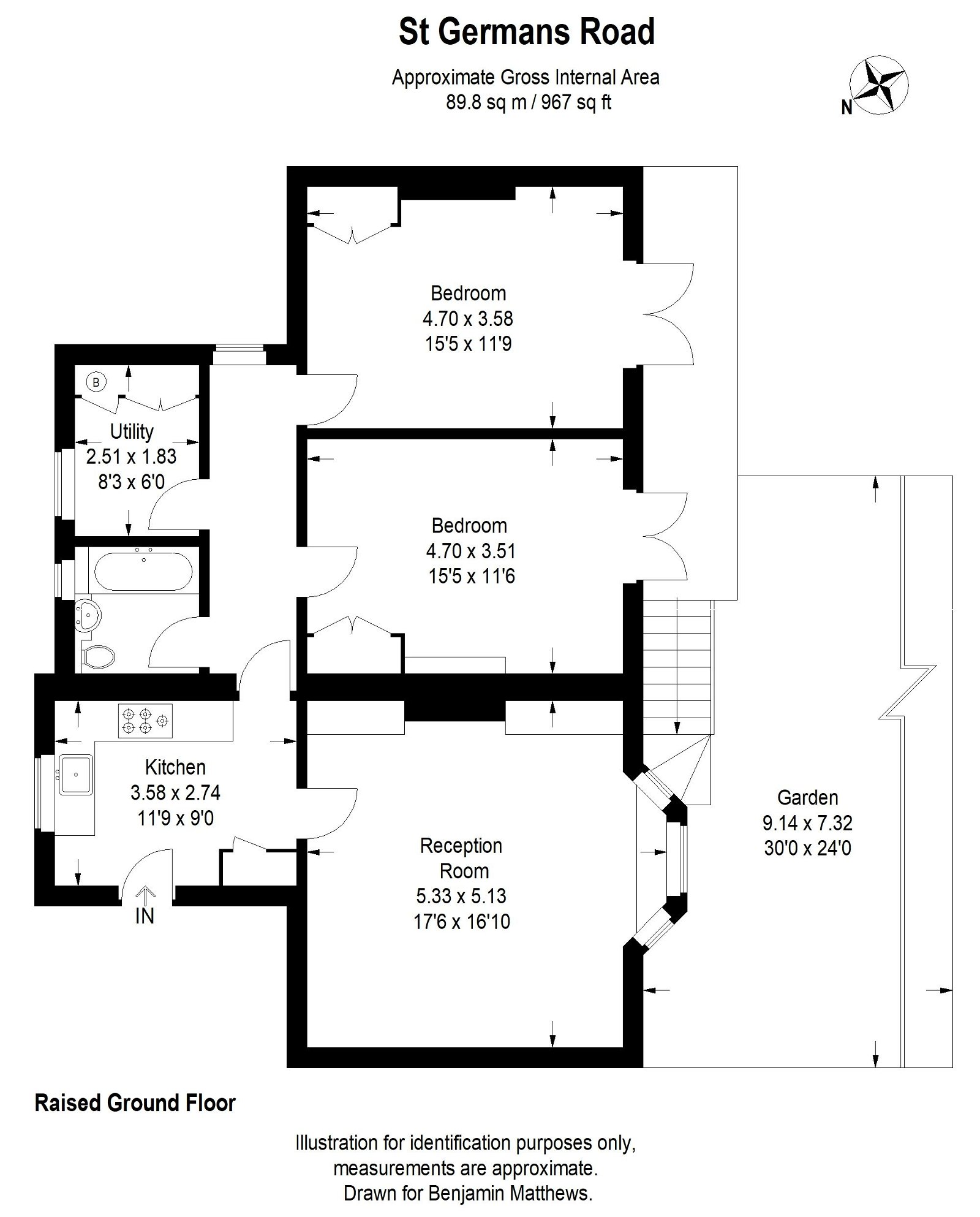 2 bed flat to rent in St. German's Road, London - Property Floorplan