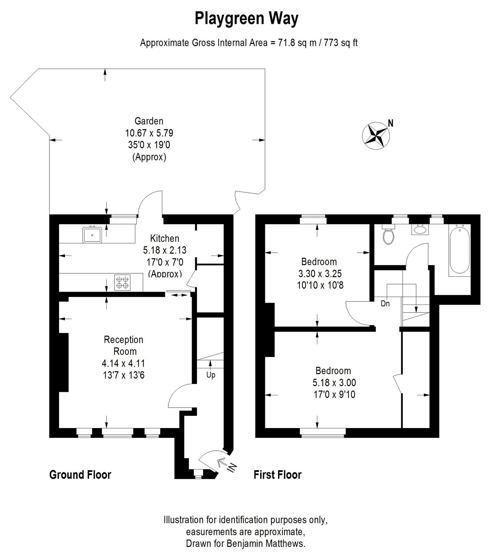 2 bed terraced house to rent in Playgreen Way, London, SE6 3HR - Property floorplan