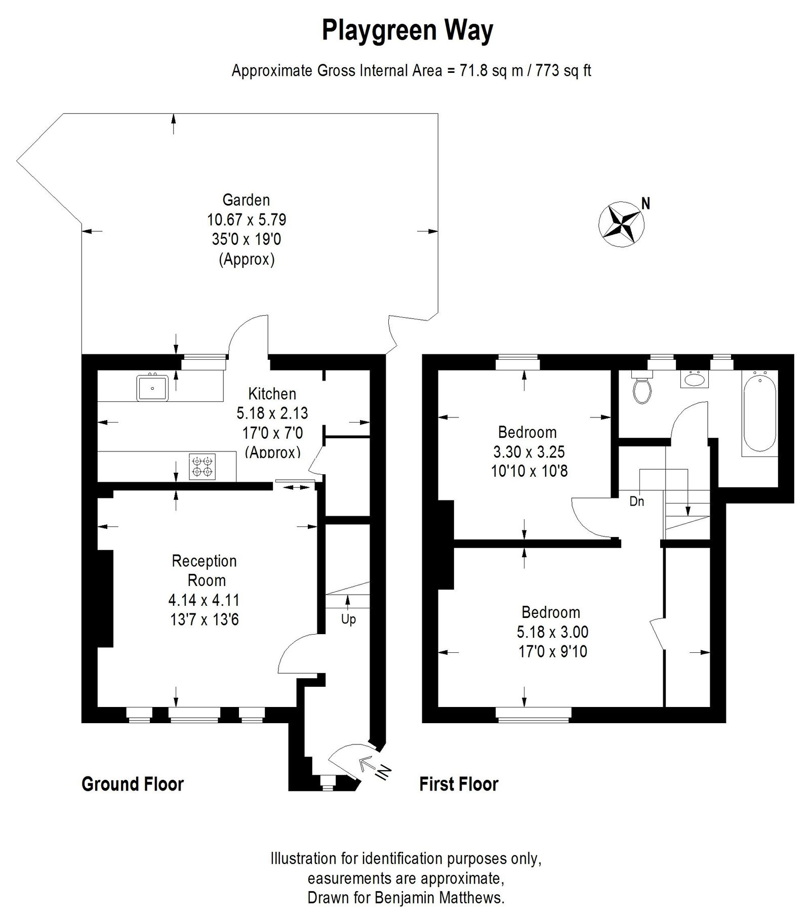 2 bed terraced house to rent in Playgreen Way, London - Property Floorplan