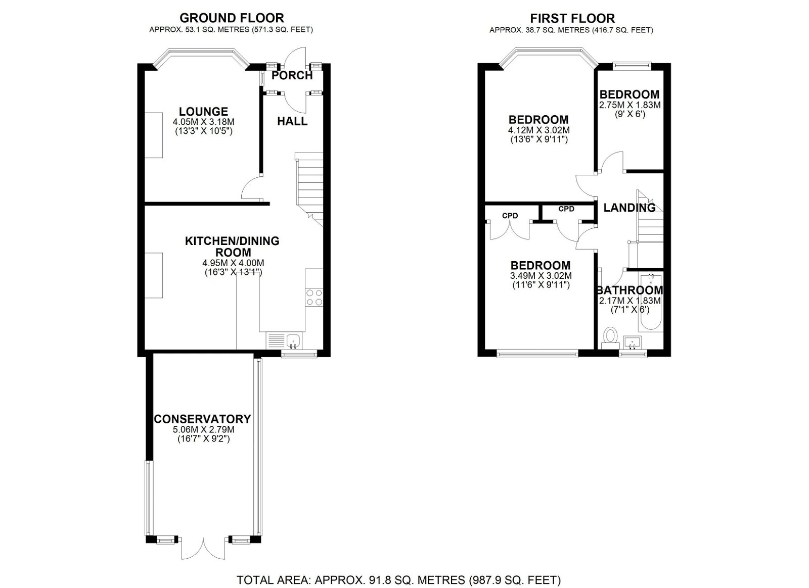 3 bed terraced house for sale in Longhill Road, London - Property Floorplan