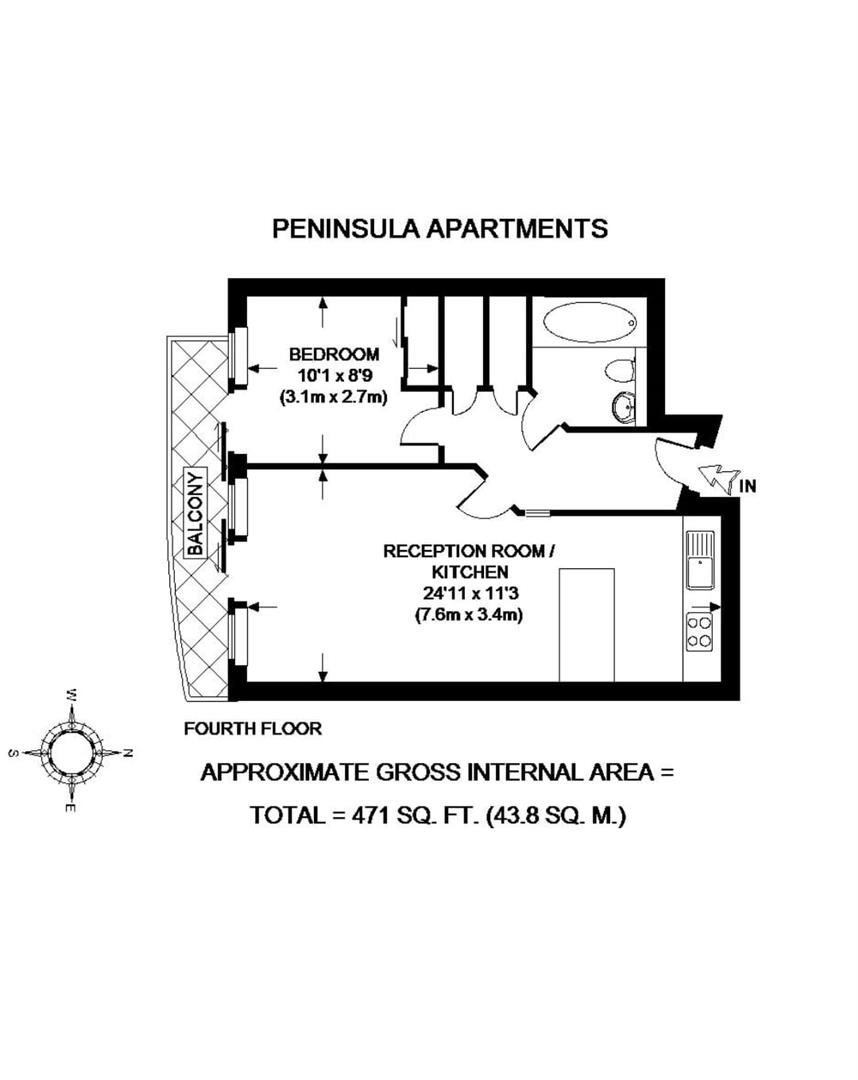 1 bed apartment for sale in Praed Street, London - Property floorplan