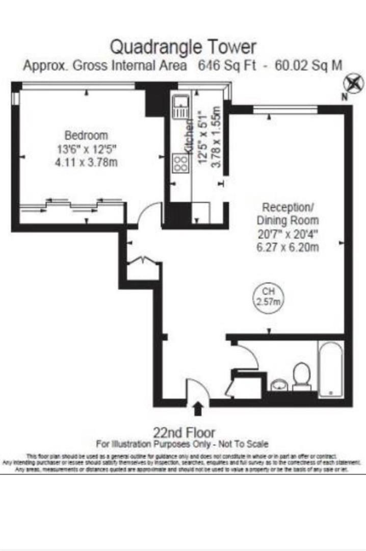 1 bed apartment for sale in Cambridge Square, London - Property floorplan