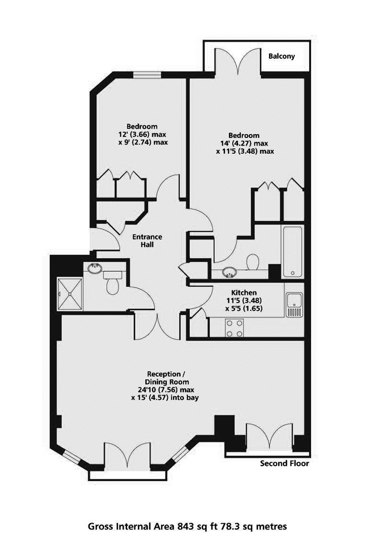 2 bed apartment for sale in Maida Vale, London - Property floorplan