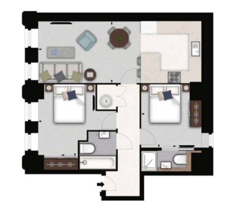 2 bed apartment to rent in Rainville Road - Property floorplan