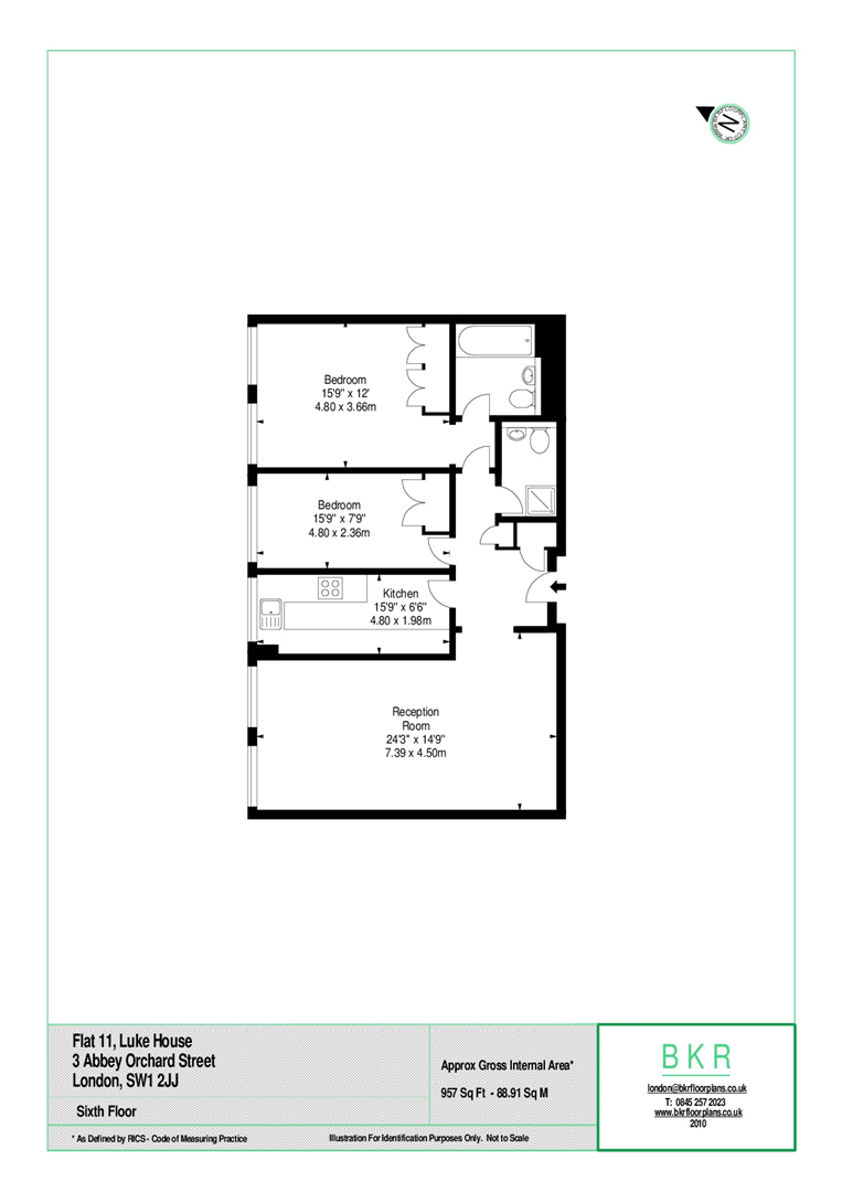 2 bed apartment to rent in Abbey Orchard Street, London - Property floorplan