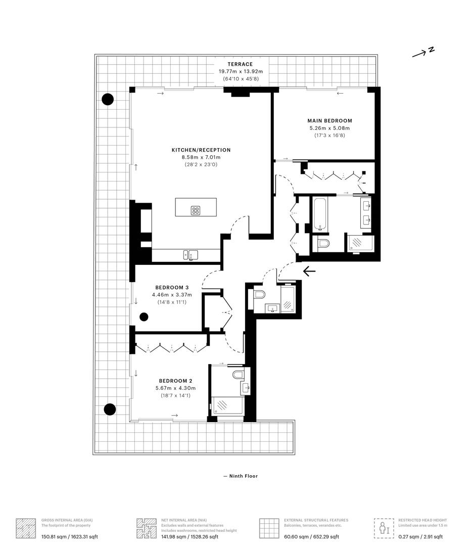 3 bed apartment for sale in Earl's Way - Property floorplan