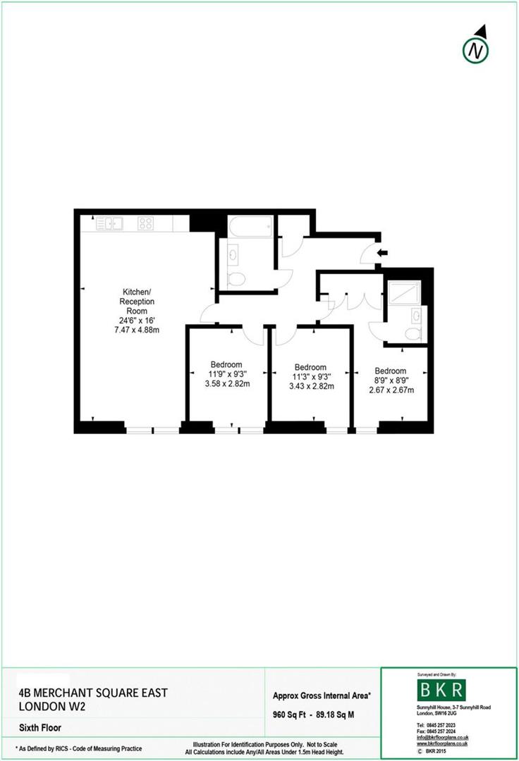 3 bed apartment to rent in Merchant Square, London - Property floorplan