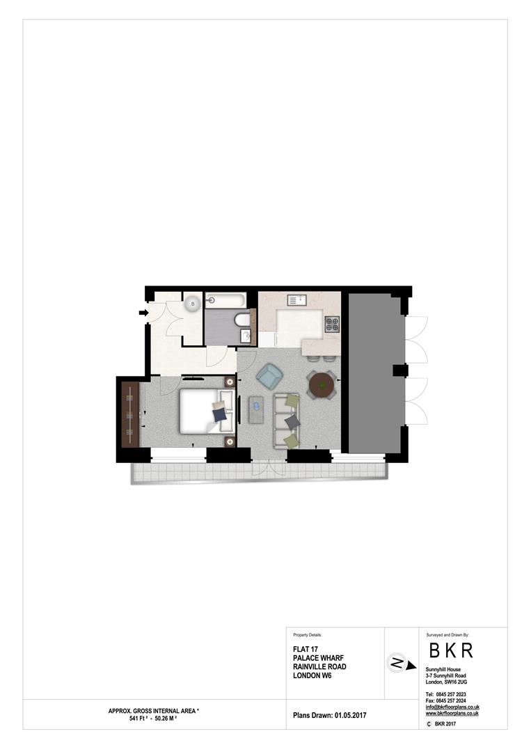 1 bed apartment to rent in Ranville Road, London - Property floorplan