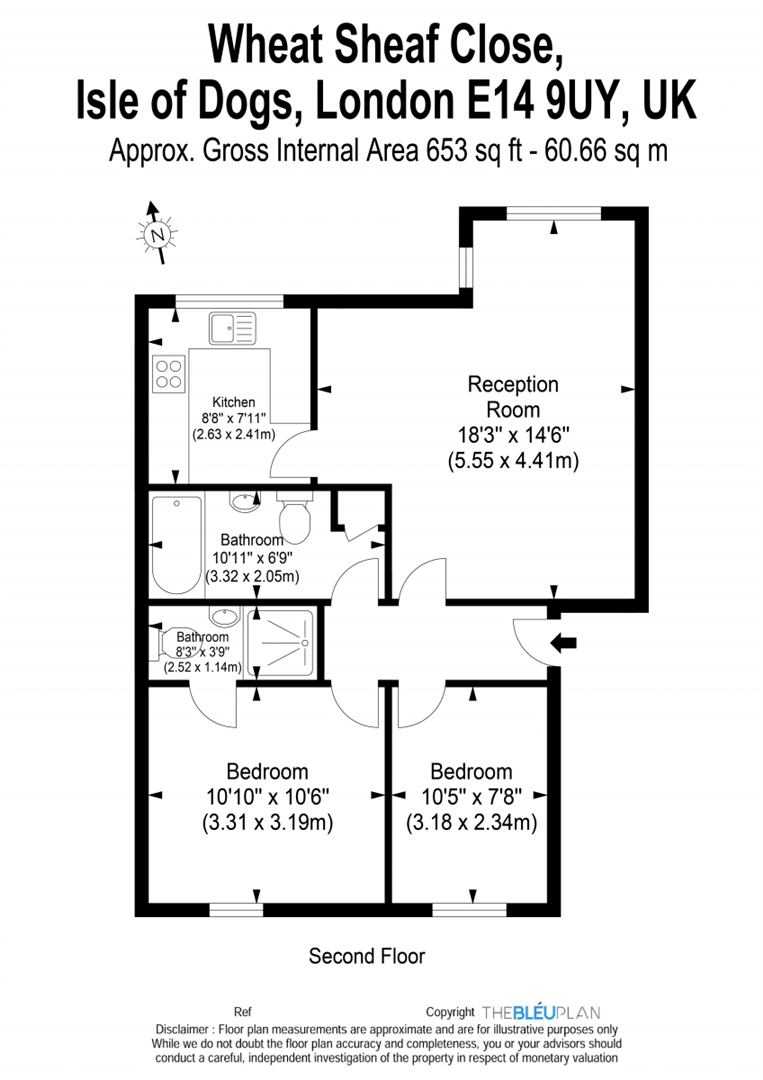 2 bed apartment to rent in Wheat Sheaf Close, London - Property floorplan