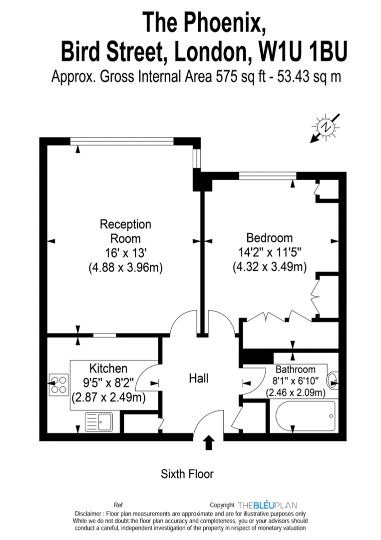 1 bed apartment to rent in Bird Street, London - Property floorplan