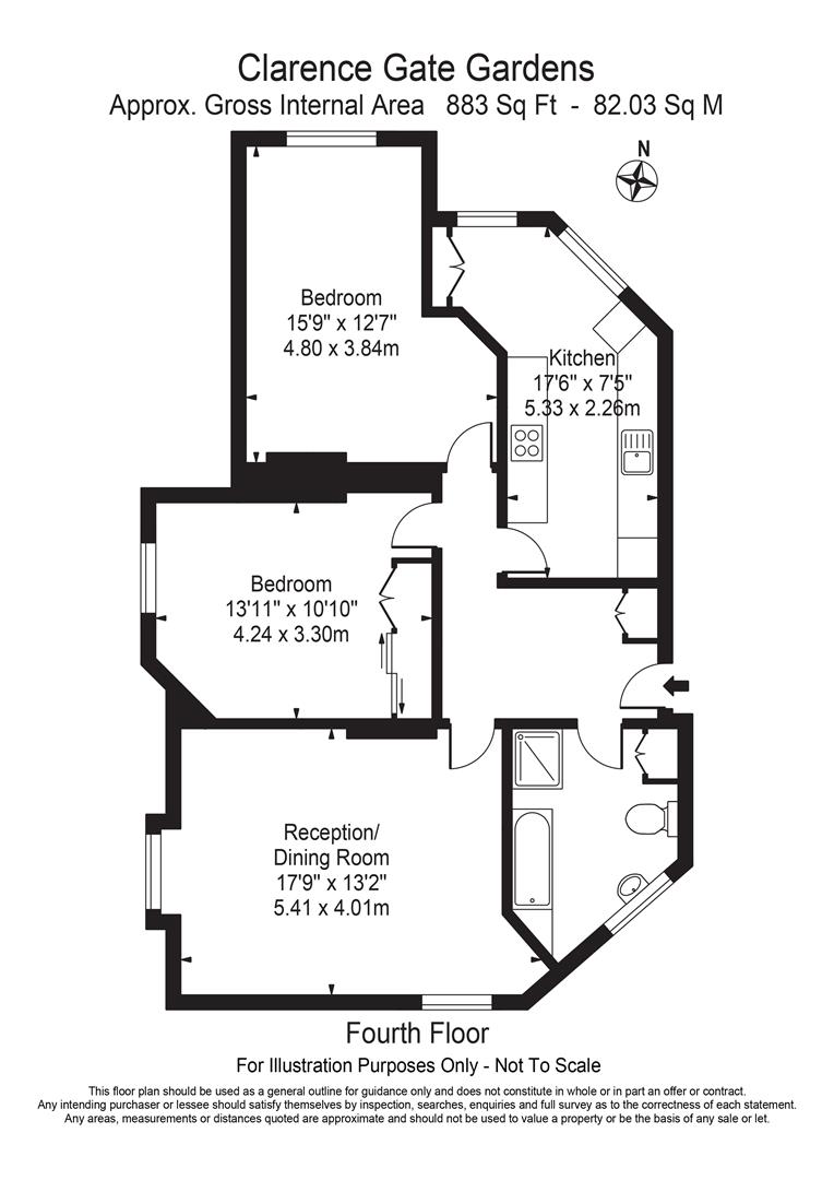 2 bed apartment to rent in Glentworth Street, London - Property floorplan