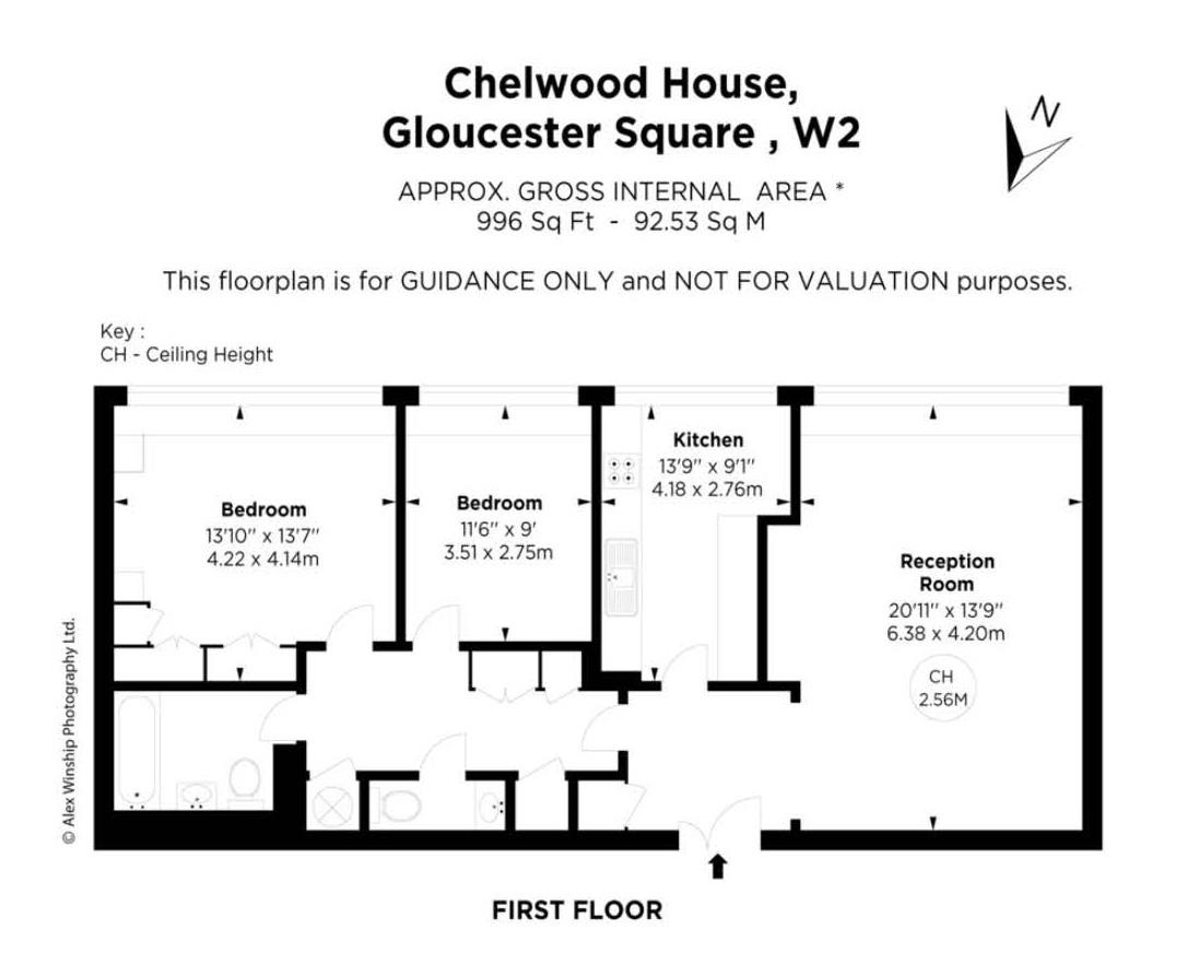 2 bed apartment to rent in Gloucester Square, London - Property floorplan