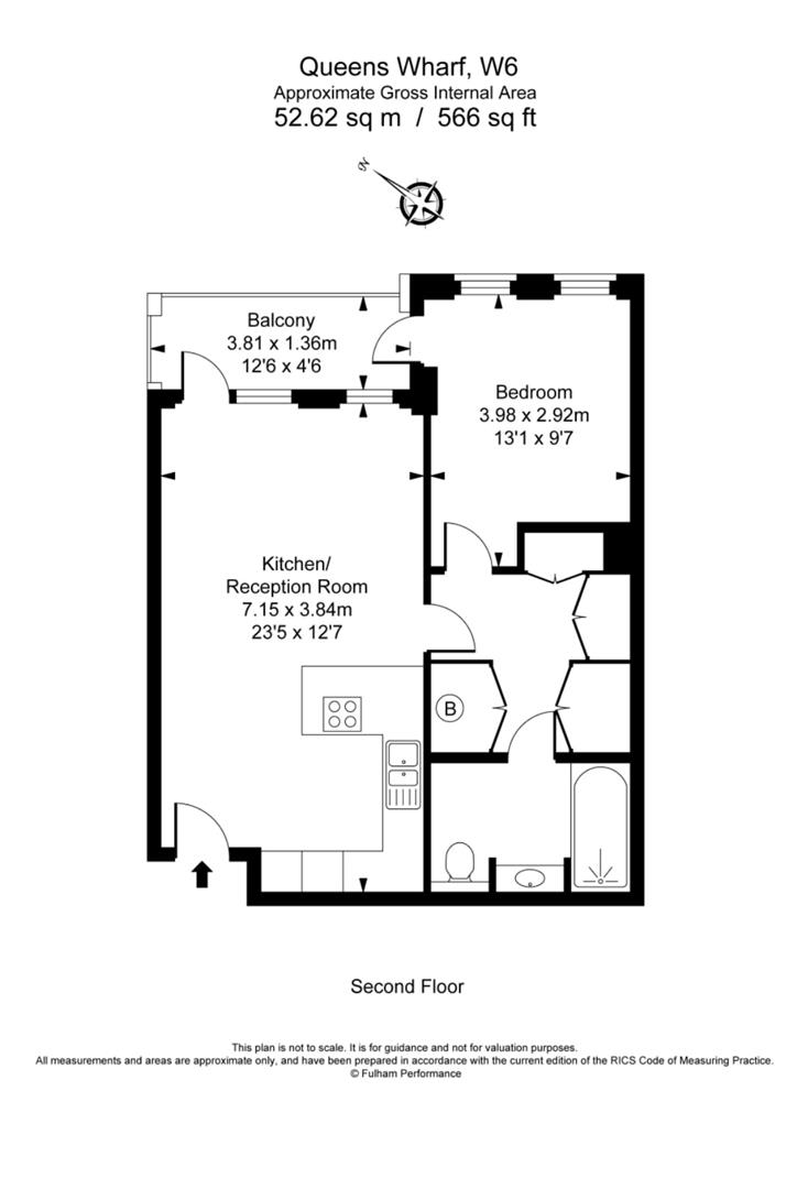 1 bed apartment for sale in Crisp Road, London - Property floorplan