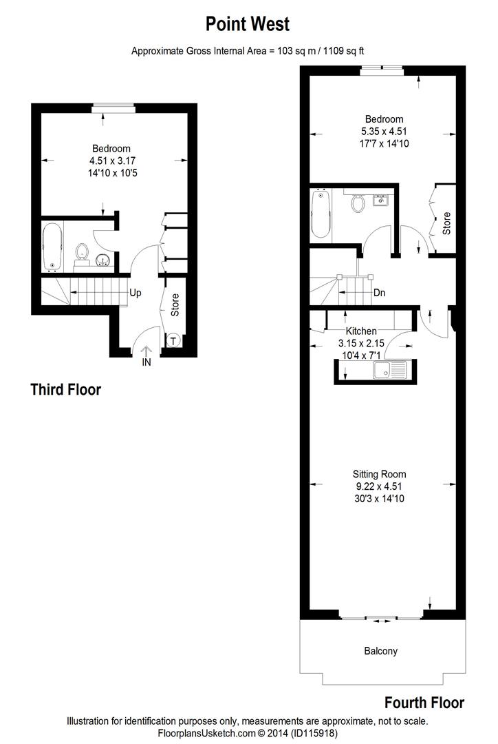 2 bed apartment to rent in Cromwell Road, London - Property floorplan