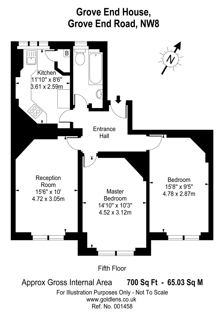 2 bed apartment to rent in Grove End Road, London - Property floorplan