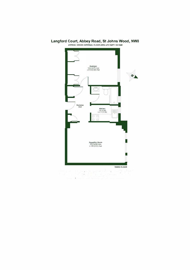 1 bed apartment to rent in Abbey Road, London - Property floorplan