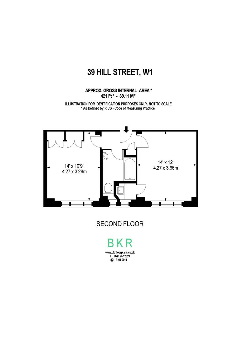 1 bed apartment to rent in Hill Street, London - Property floorplan