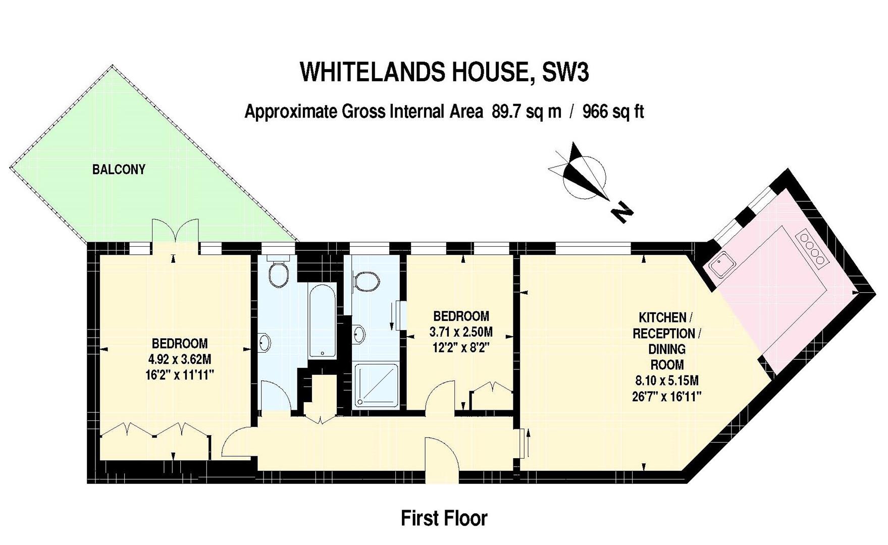 2 bed apartment to rent in Cheltenham Terrace, London - Property floorplan