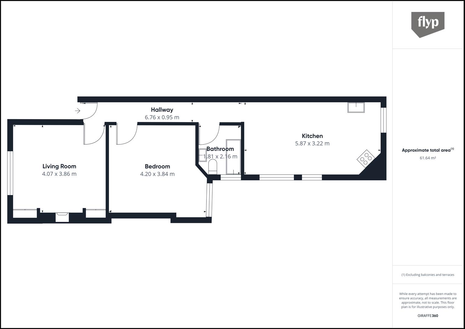1 bed flat for sale in Widley Road, London - Property floorplan