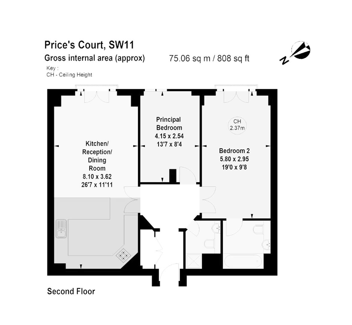 2 bed flat for sale in Cotton Row, London - Property floorplan