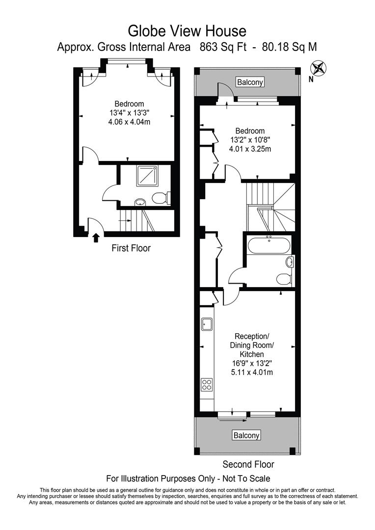 2 bed flat for sale in Pocock Street, London - Property floorplan