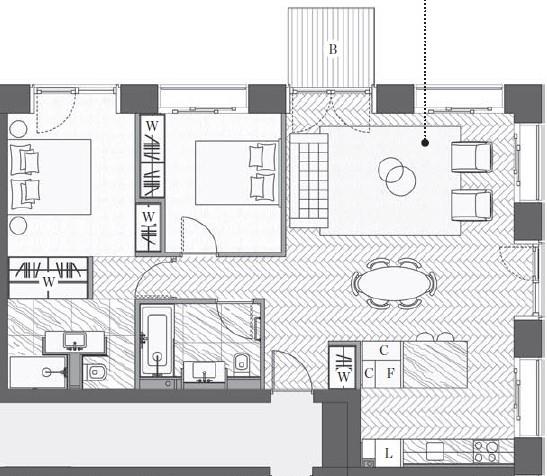 2 bed flat to rent in New Union Square, London - Property floorplan