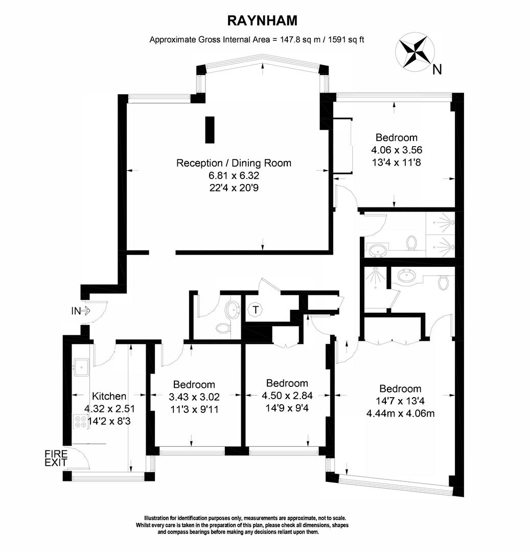 4 bed flat to rent in Norfolk Crescent, London - Property floorplan
