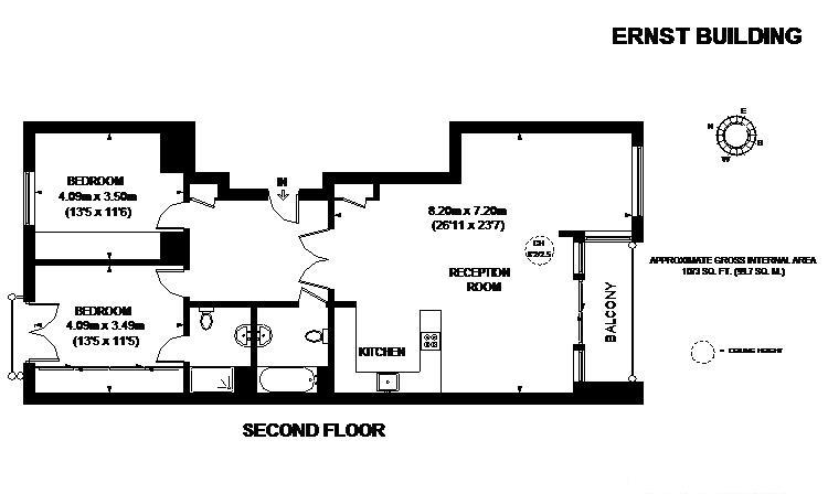 2 bed apartment to rent in Union Street, London - Property floorplan
