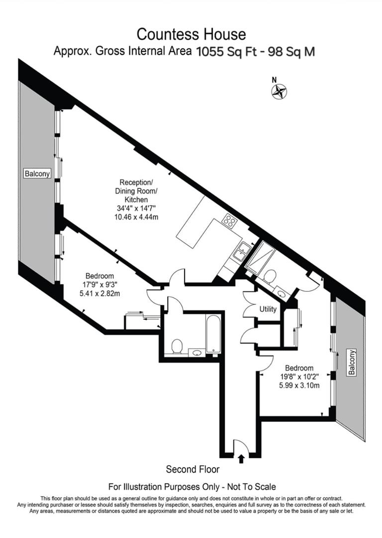 2 bed flat for sale in Chelsea Creek, London - Property floorplan