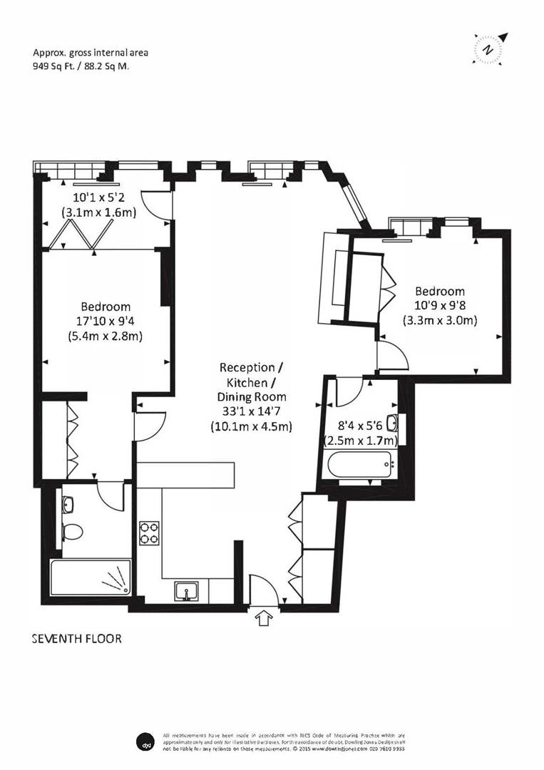 2 bed apartment to rent in Merchant Square, London - Property floorplan