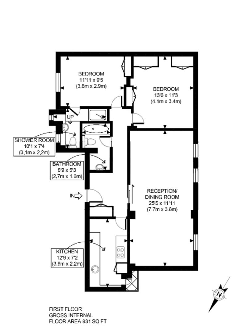 2 bed flat for sale in Hertford Street, London - Property floorplan