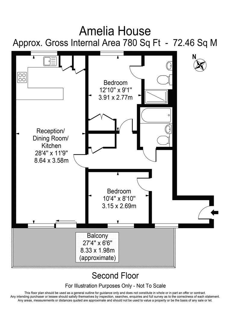 2 bed apartment for sale in Boulevard Drive, London - Property floorplan