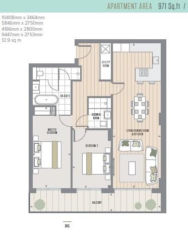 2 bed flat to rent in Crisp Road, London - Property floorplan