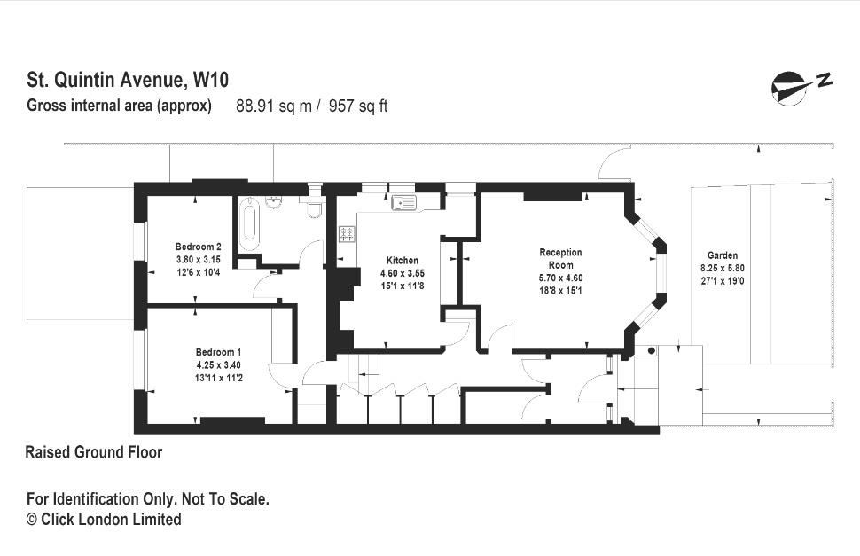 2 bed flat for sale in St. Quintin Avenue, London - Property floorplan