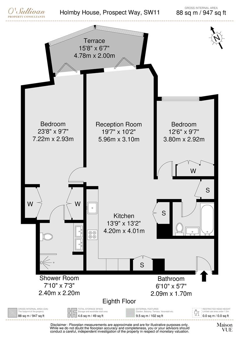 2 bed apartment for sale in Prospect Way, London - Property floorplan