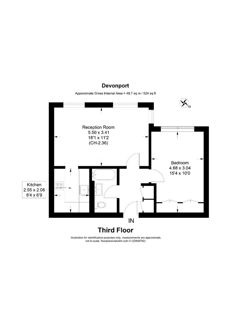 1 bed flat for sale in Southwick Street, London - Property floorplan