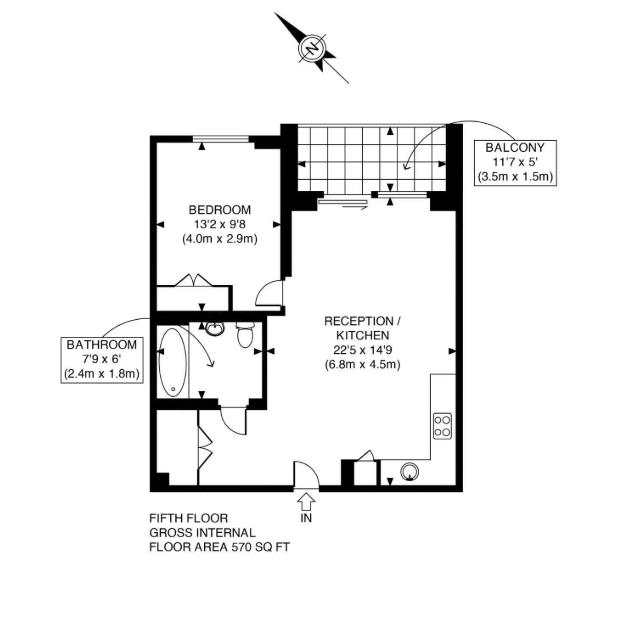 1 bed flat for sale in Edgware Road, London - Property floorplan
