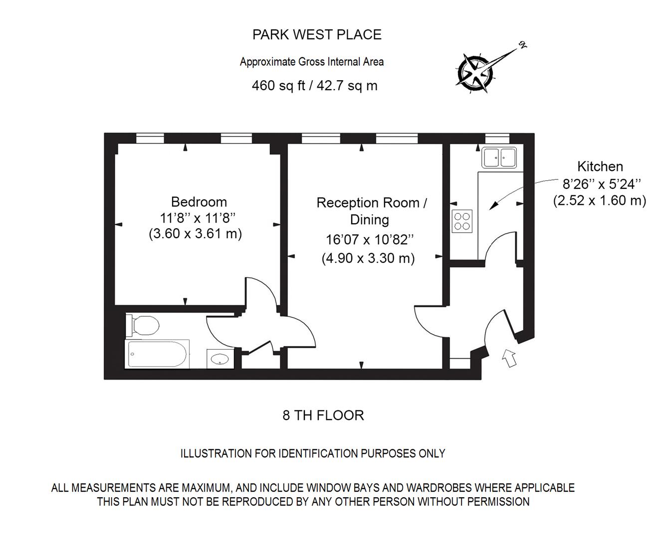 1 bed flat to rent in Edgware Road, London - Property floorplan