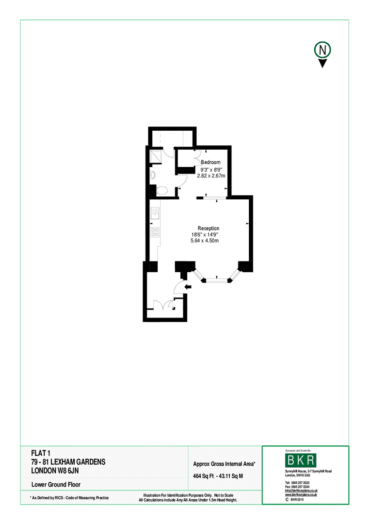 1 bed apartment to rent in Lexham Gardens, London - Property floorplan