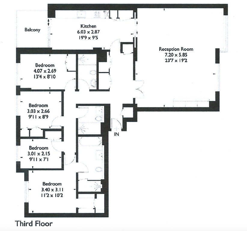 4 bed apartment to rent in Ebury Street, London - Property floorplan