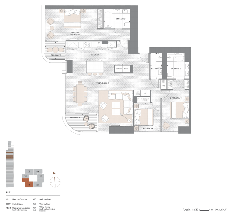 3 bed apartment for sale in Principal Place - Property floorplan