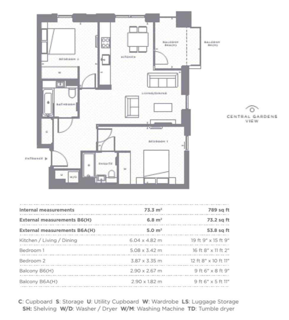 2 bed apartment for sale in Fountain Park Way, London - Property floorplan